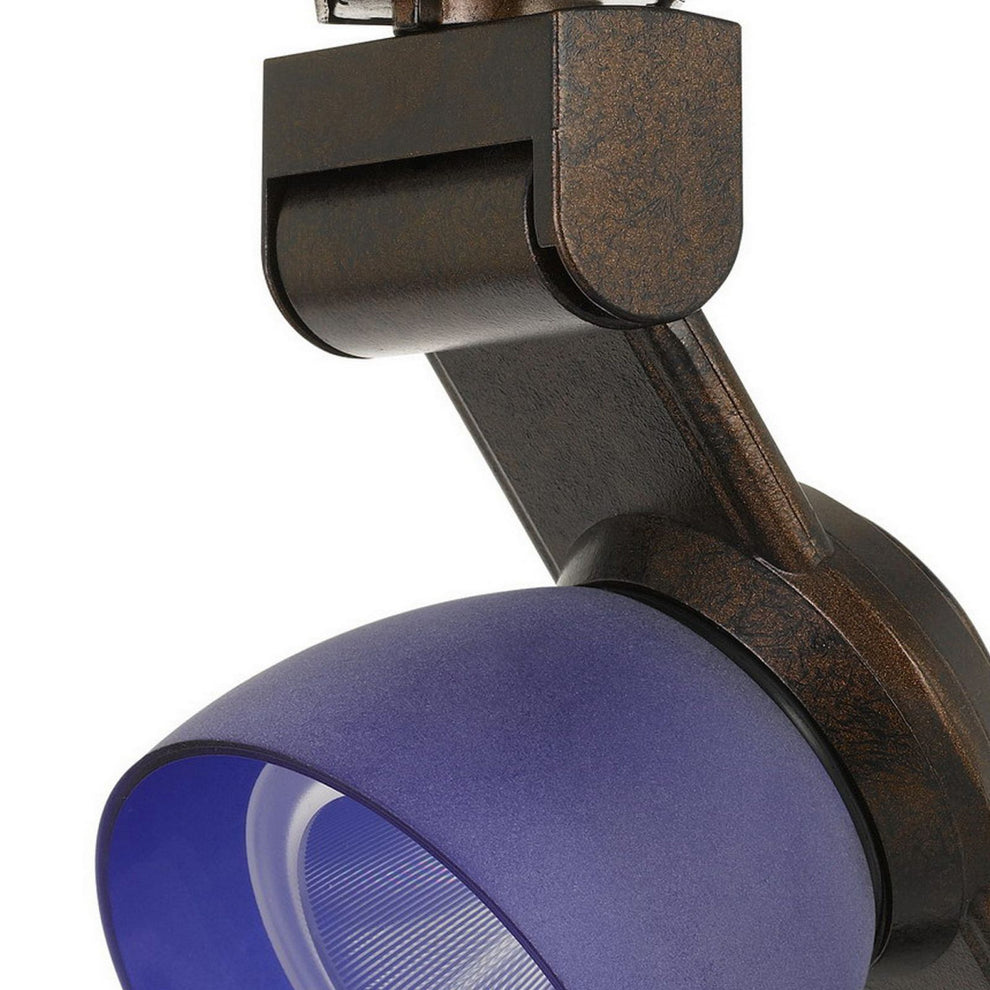 12W Integrated Metal And Polycarbonate Led Track Fixture, Bronze And Blue By Benzara | Track Lights |  Modishstore  - 4