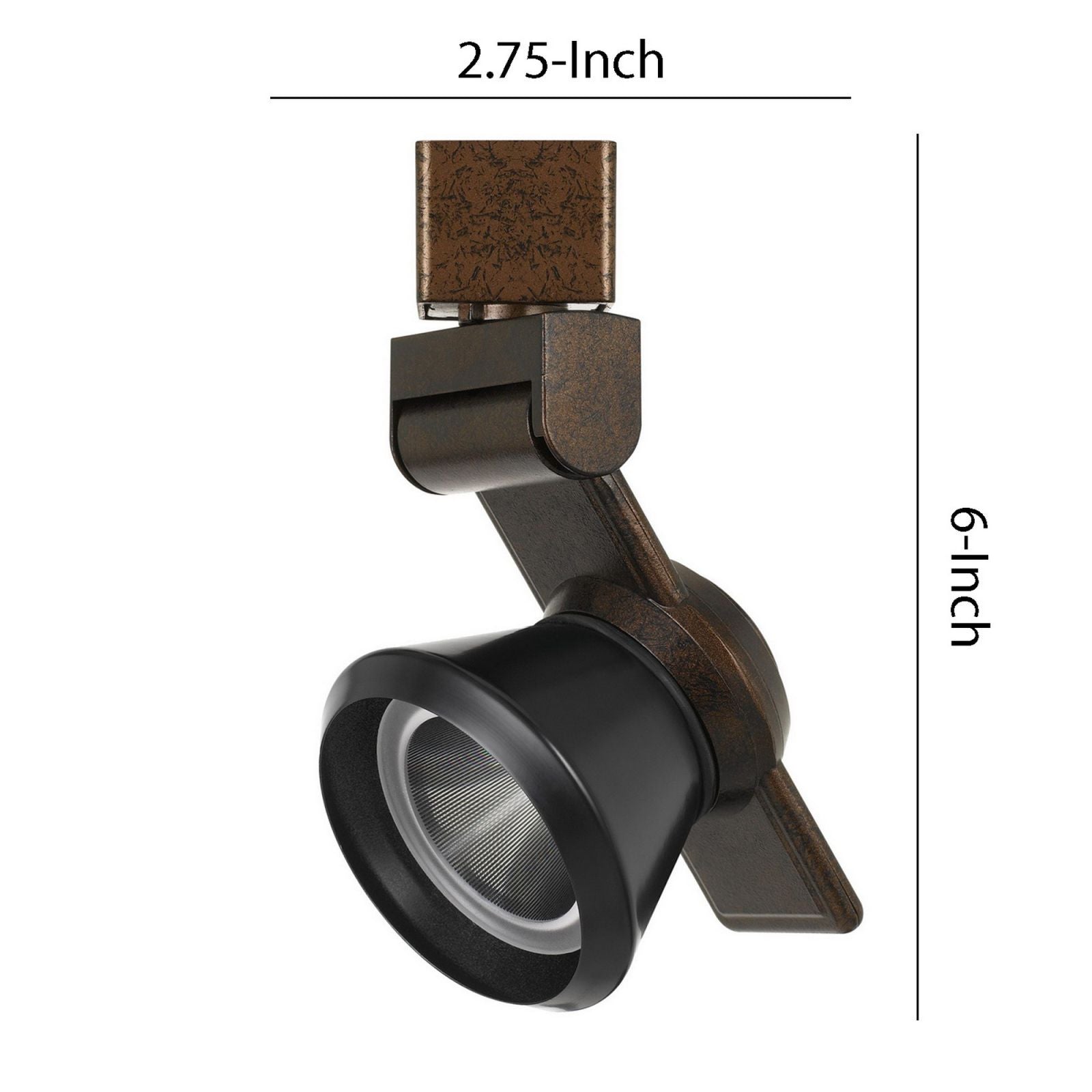 12W Integrated Led Metal Track Fixture With Cone Head, Bronze And Black By Benzara | Track Lights |  Modishstore  - 2