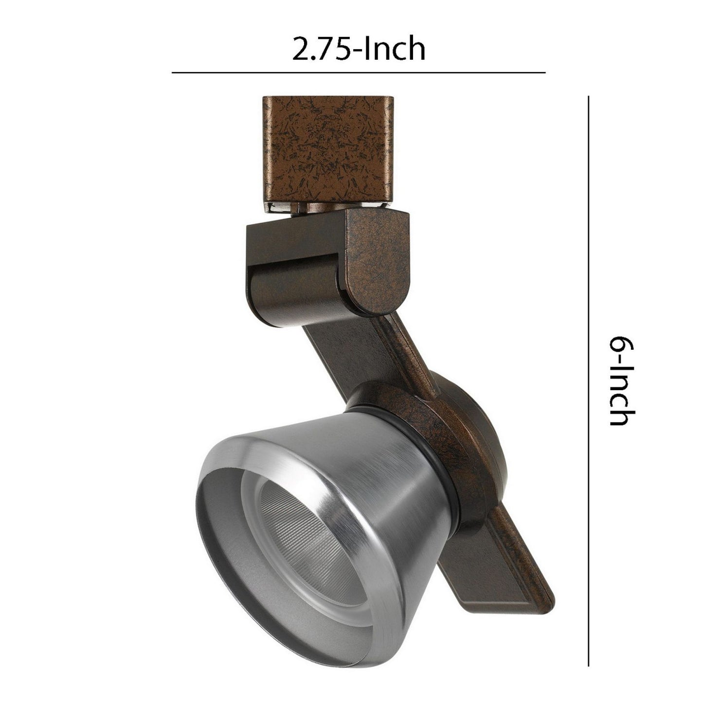12W Integrated Led Metal Track Fixture With Cone Head, Bronze And Silver By Benzara | Track Lights |  Modishstore  - 2
