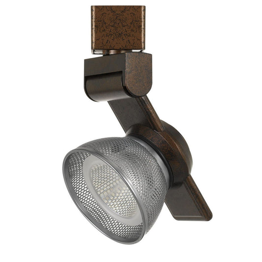 12W Integrated Led Metal Track Fixture With Mesh Head, Bronze And Silver By Benzara | Track Lights |  Modishstore 