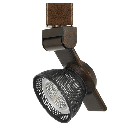 12W Integrated Led Metal Track Fixture With Mesh Head,Bronze And Dark Black By Benzara | Track Lights |  Modishstore 