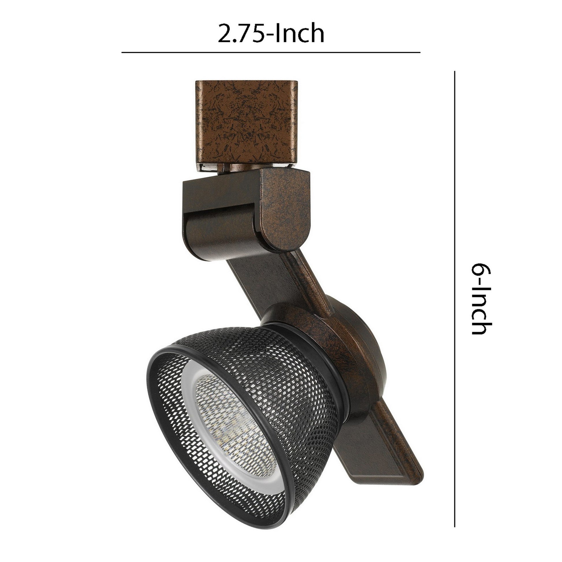 12W Integrated Led Metal Track Fixture With Mesh Head,Bronze And Dark Black By Benzara | Track Lights |  Modishstore  - 4
