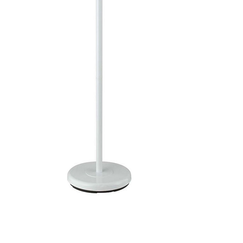 3 Way Torchiere Floor Lamp With Frosted Glass Shade And Stable Base, White By Benzara | Floor Lamps |  Modishstore  - 3