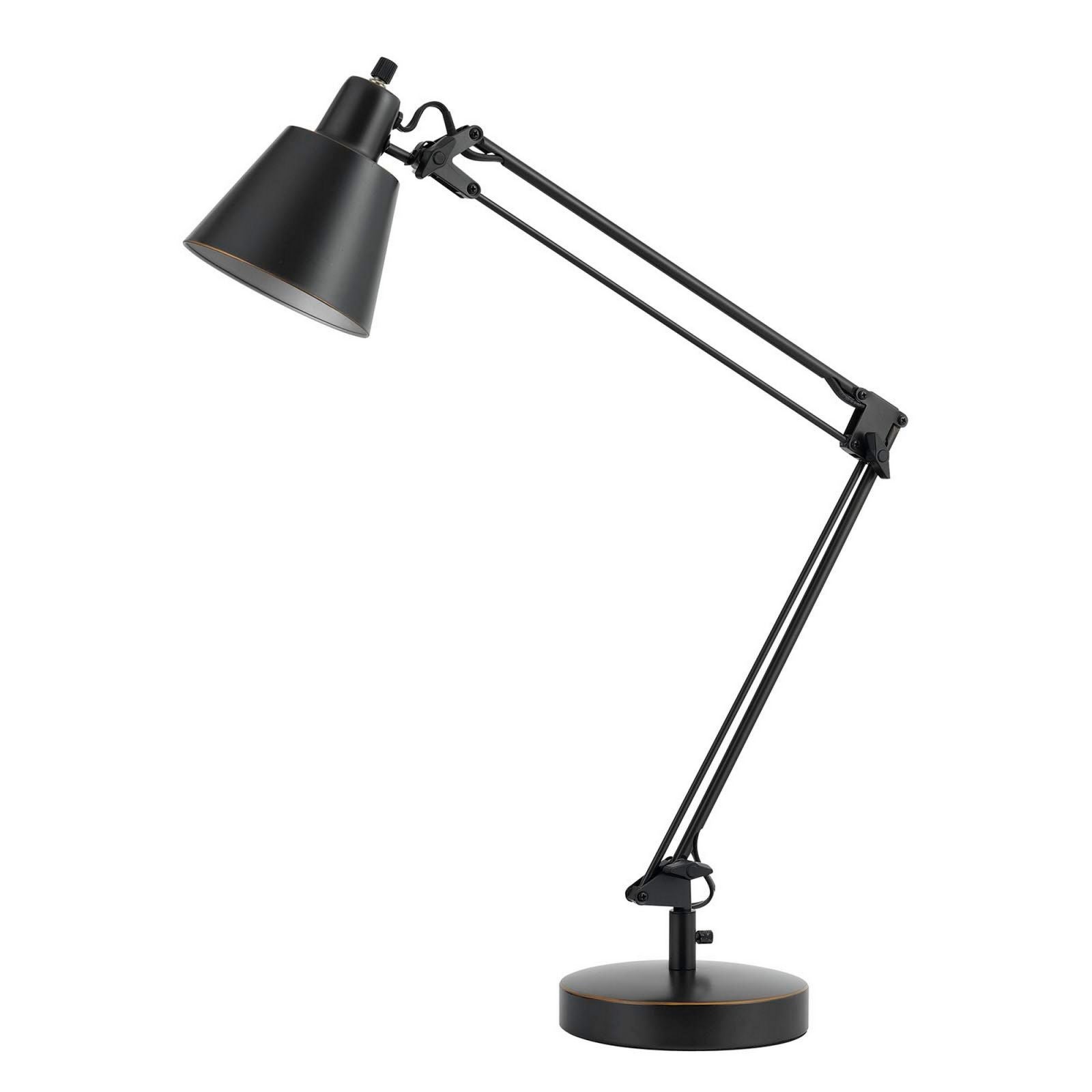 60W Metal Task Lamp With Adjustable Arms And Swivel Head, Set Of 2, Black By Benzara | Table Lamps |  Modishstore 