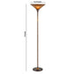3 Way Torchiere Floor Lamp With Frosted Glass Shade And Stable Base, Bronze By Benzara | Desk Lamps | Modishstore - 5