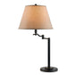 3 Way Metal Body Table Lamp With Swing Arm And Conical Fabric Shade, Black By Benzara | Table Lamps |  Modishstore 