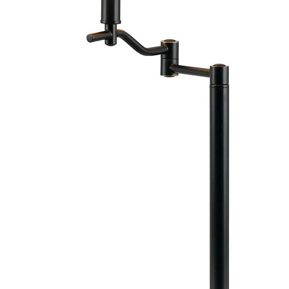 3 Way Metal Body Table Lamp With Swing Arm And Conical Fabric Shade, Black By Benzara | Table Lamps |  Modishstore  - 4