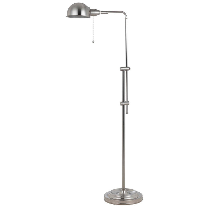 Adjustable Height Metal Pharmacy Lamp With Pull Chain Switch, Silver By Benzara | Floor Lamps |  Modishstore 