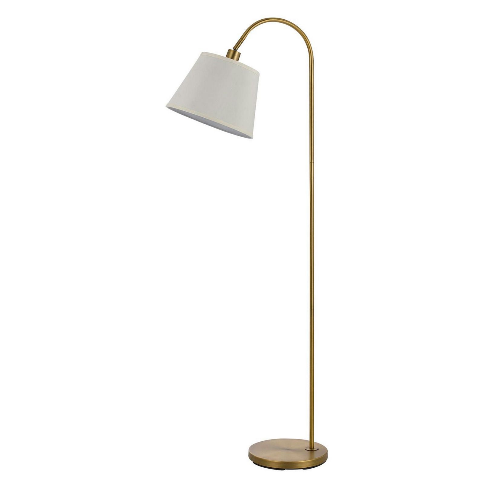 60 Watt Metal Floor Lamp With Gooseneck Shape And Stable Base, Gold By Benzara | Floor Lamps |  Modishstore 