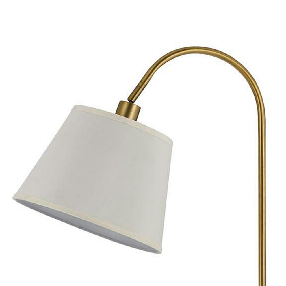 60 Watt Metal Floor Lamp With Gooseneck Shape And Stable Base, Gold By Benzara | Floor Lamps |  Modishstore  - 5