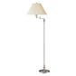 150 Watt Metal Floor Lamp With Swing Arm And Fabric Conical Shade, Silver By Benzara | Floor Lamps |  Modishstore 