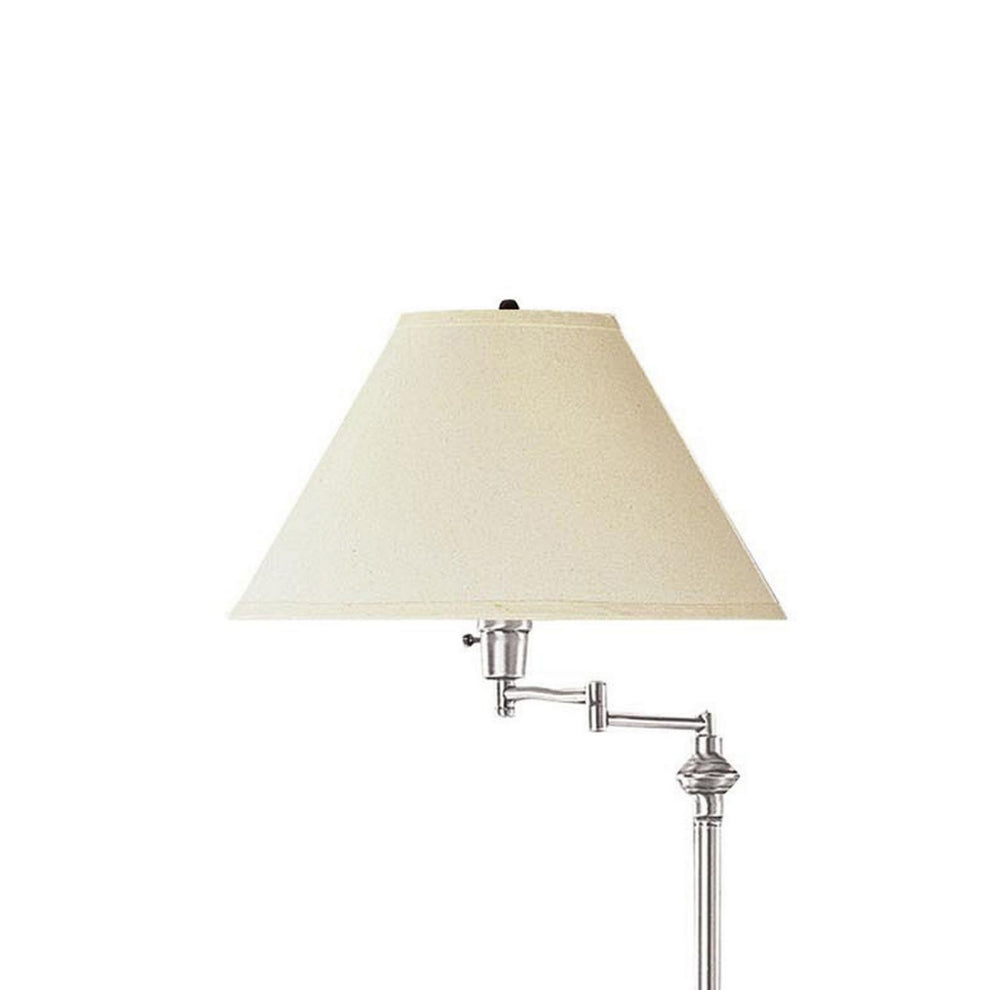 150 Watt Metal Floor Lamp With Swing Arm And Fabric Conical Shade, Silver By Benzara | Floor Lamps |  Modishstore  - 5