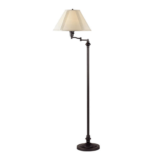 150 Watt Metal Floor Lamp With Swing Arm And Fabric Conical Shade, Black By Benzara | Floor Lamps |  Modishstore 