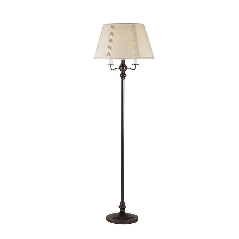 150 Watt 6 Way Metal Floor Lamp With Fabric Tapered Shade, Bronze By Benzara | Floor Lamps |  Modishstore 