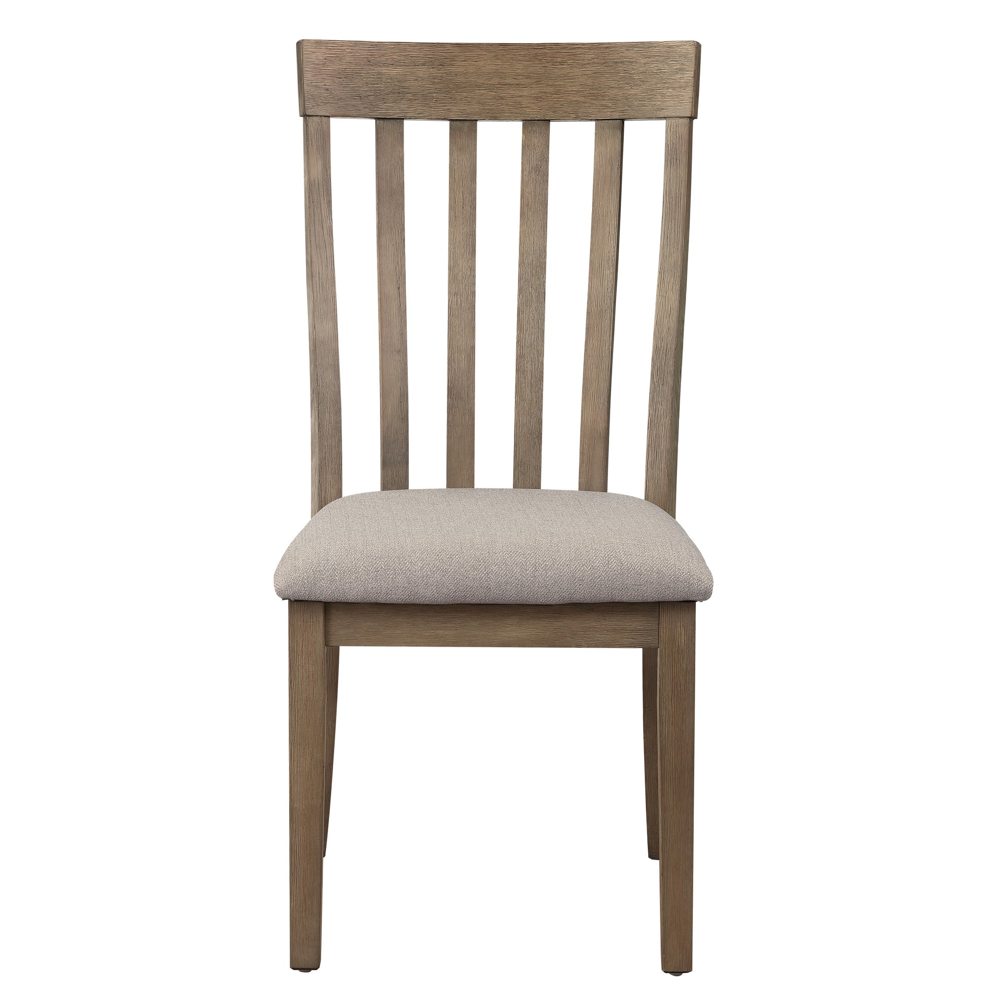 Vertical Slatted Curved Side Chair With Fabric Seat,Set Of 2,Brown And Gray By Benzara | Accent Chairs | Modishstore - 5