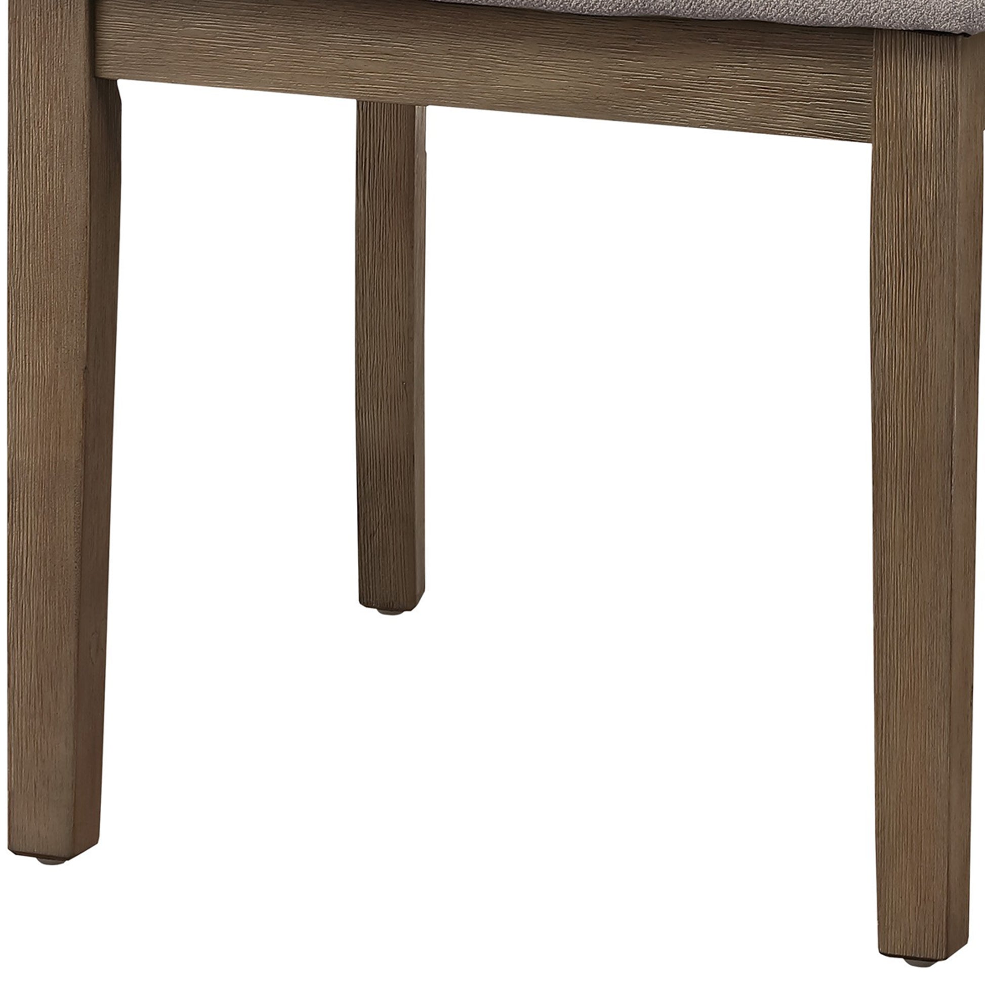 Vertical Slatted Curved Side Chair With Fabric Seat,Set Of 2,Brown And Gray By Benzara | Accent Chairs | Modishstore - 2