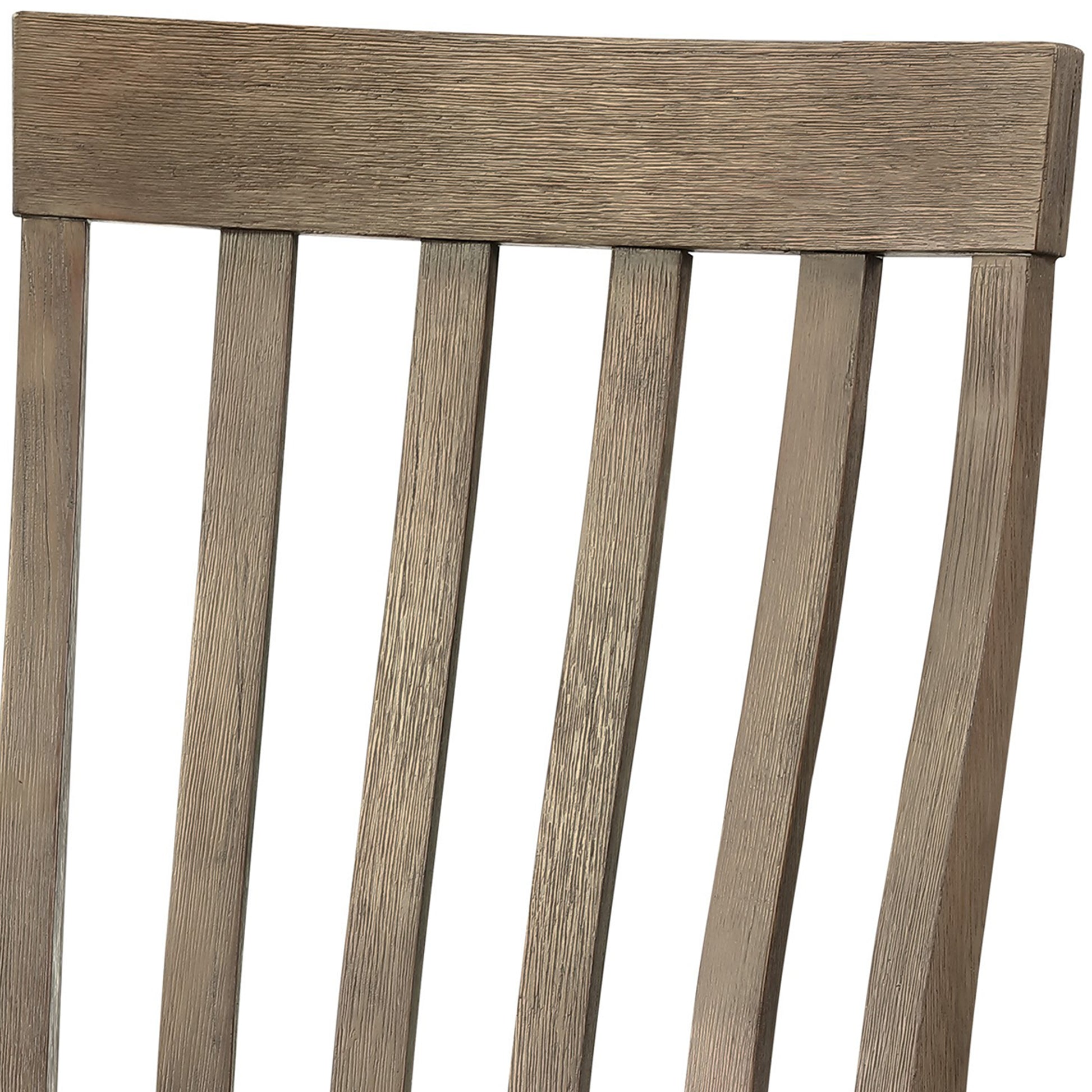 Vertical Slatted Curved Side Chair With Fabric Seat,Set Of 2,Brown And Gray By Benzara | Accent Chairs | Modishstore - 3