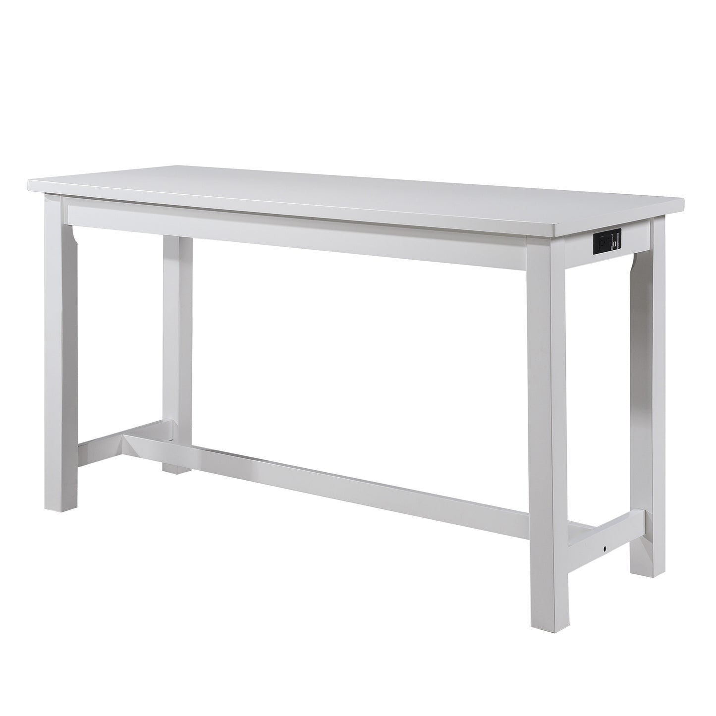 1 Drawer Counter Height Table With Backless Stools,Set Of 4,White And Gray By Benzara | Dining Sets |  Modishstore  - 2