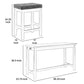 1 Drawer Counter Height Table With Backless Stools,Set Of 4,White And Gray By Benzara | Dining Sets |  Modishstore  - 5