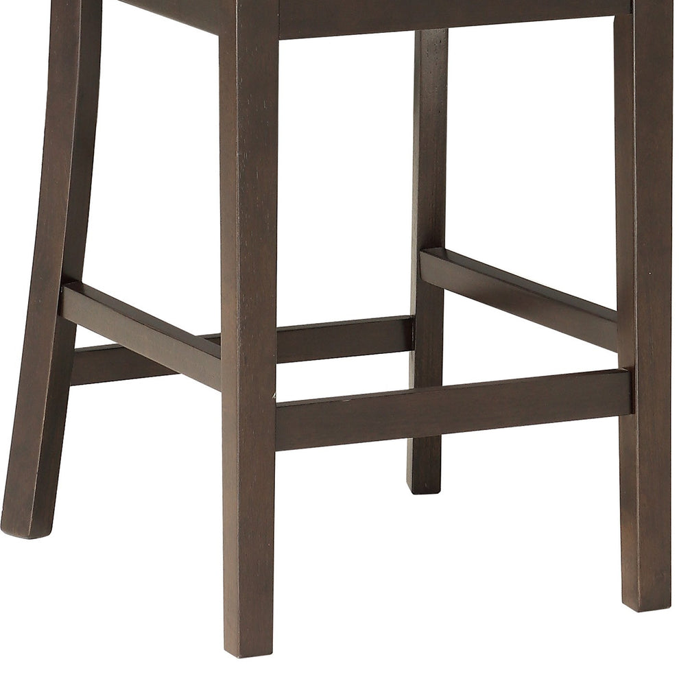 Fabric Wooden Counter Height Chair With Double X Back Design, Brown By Benzara | Dining Chairs | Modishstore - 2