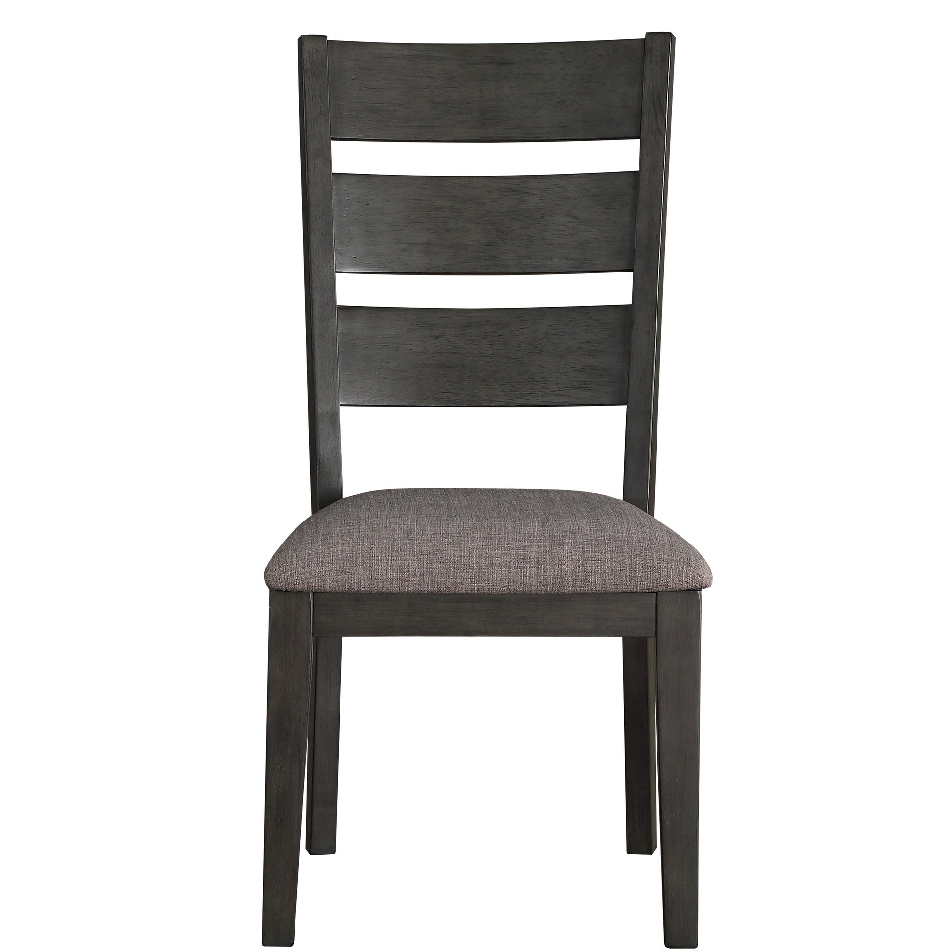 Transitional Wooden Side Chair With Fabric Padded Seat Ladder Backrest,Gray By Benzara | Accent Chairs | Modishstore - 2