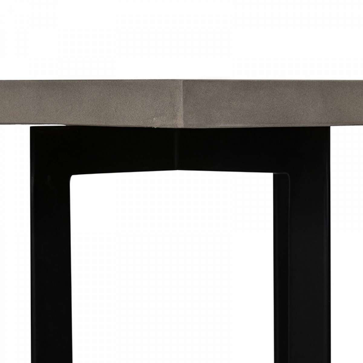 Square Top Concrete End Table With Metal Base, Black And Gray By Benzara | End Tables |  Modishstore  - 4