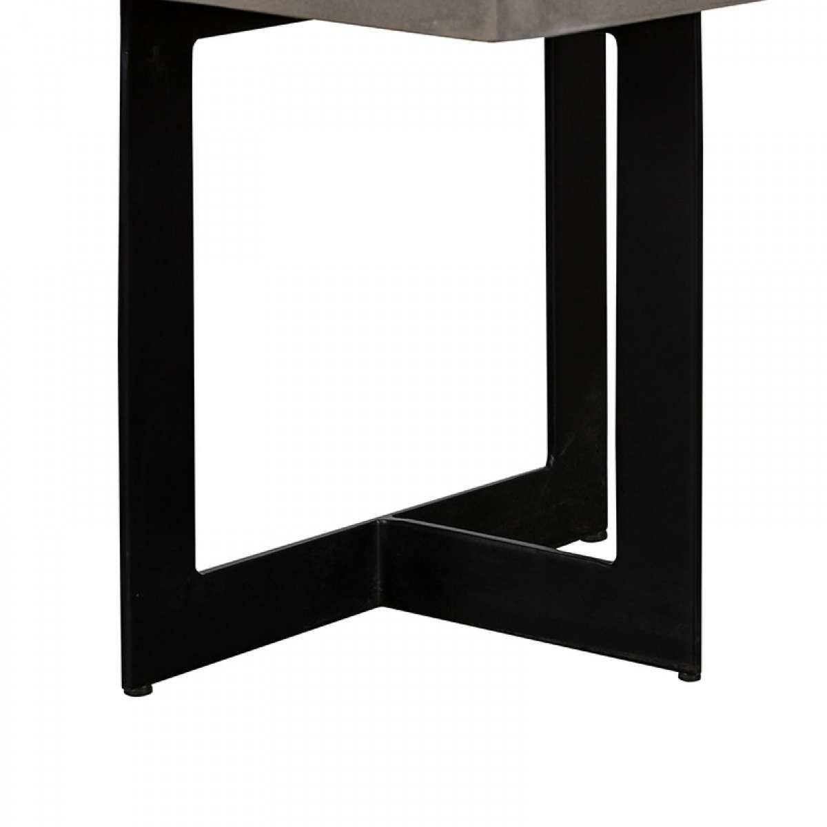 Square Top Concrete End Table With Metal Base, Black And Gray By Benzara | End Tables |  Modishstore  - 3