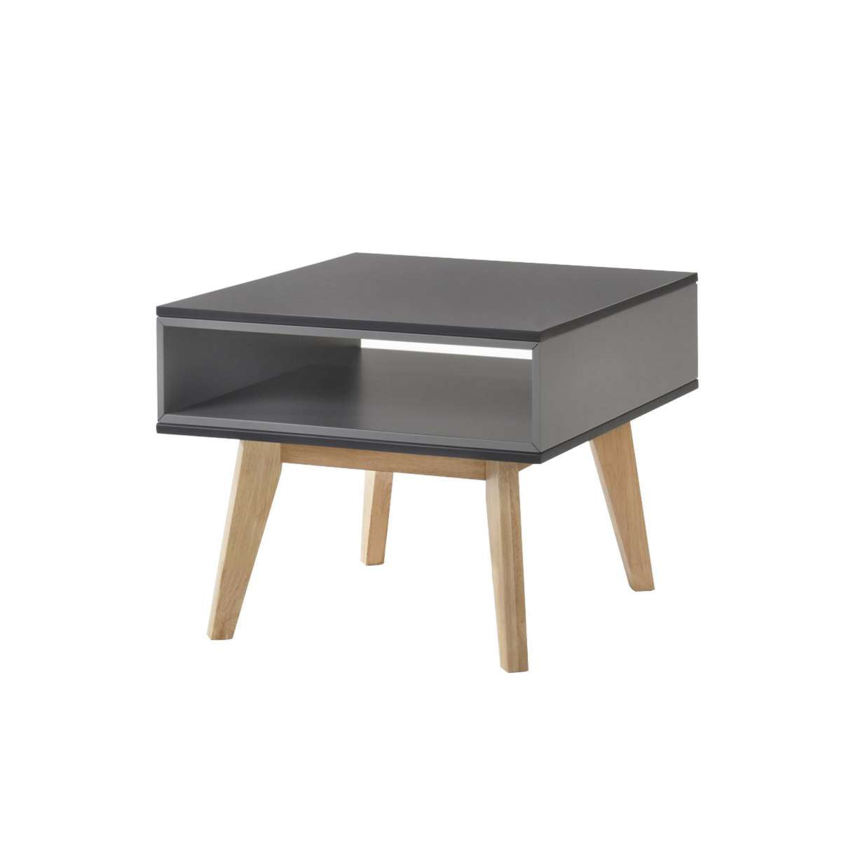 Dual Tone Wooden Square End Table With Angled Wooden Legs, Brown And Gray By Benzara | End Tables |  Modishstore 