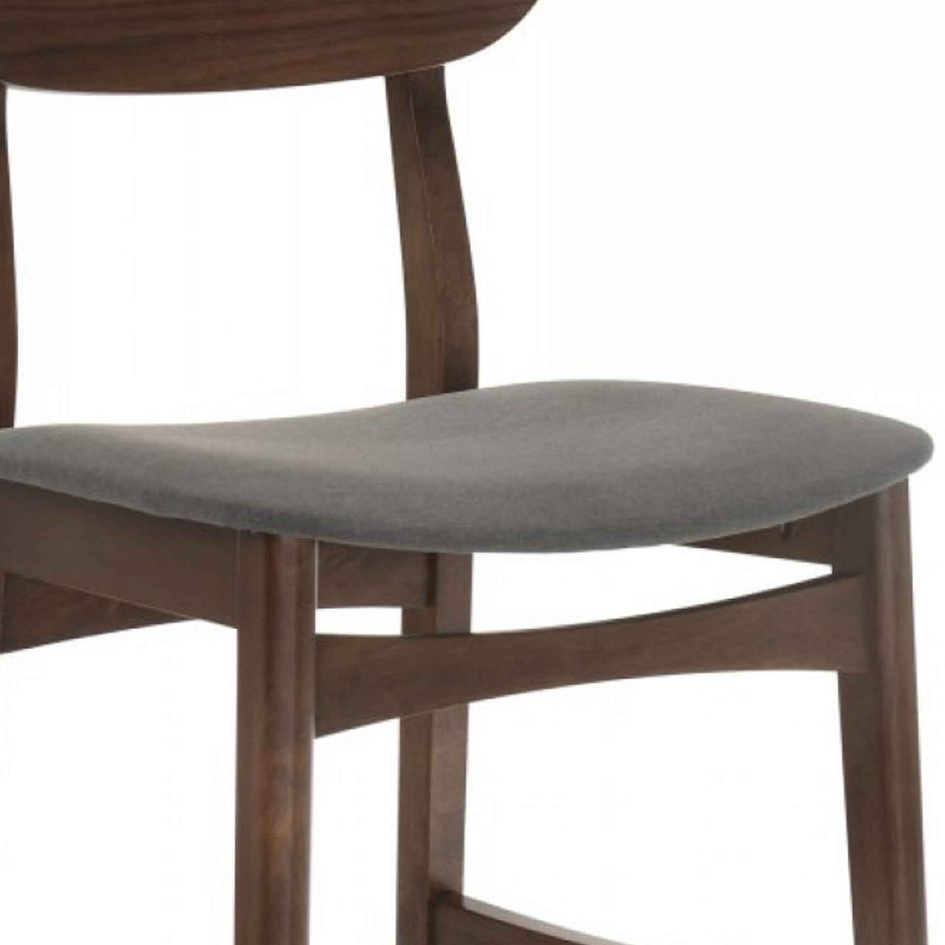 Fabric Upholstered Wooden Frame Modern Barstool, Set Of 2, Brown And Gray By Benzara | Bar Stools & Tables | Modishstore - 4