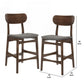 Fabric Upholstered Wooden Frame Modern Barstool, Set Of 2, Brown And Gray By Benzara | Bar Stools & Tables | Modishstore - 5