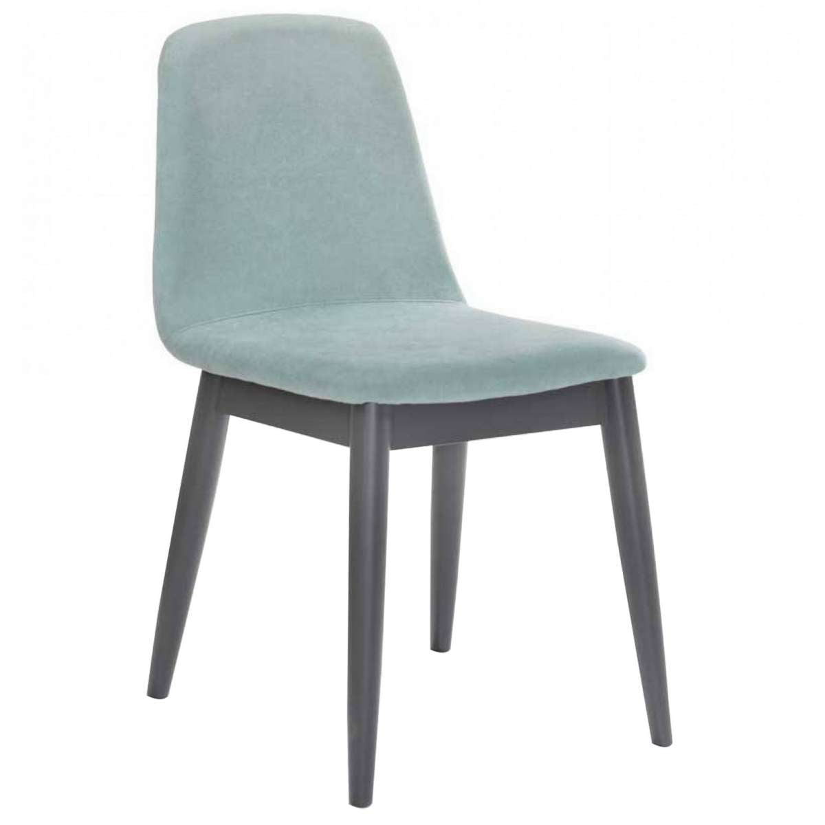 Fabric Upholstered Dining Chair With Round Legs, Set Of 2, Blue And Gray By Benzara | Dining Chairs |  Modishstore 