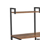 Wooden Utility Storage With 5 Shelves And Wire Basket, Brown And Black By Benzara | Shelves & Shelving Units |  Modishstore  - 5