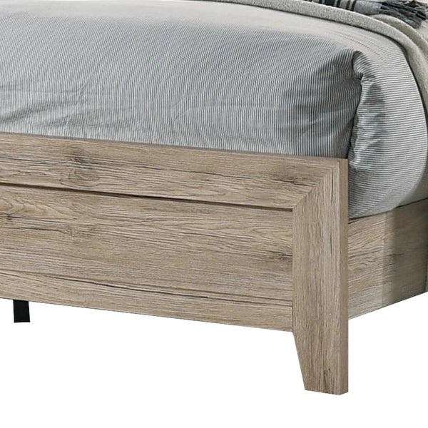Wooden Eastern King Bed With Grains And Knots, Natural Brown - Bm221446 By Benzara | Beds |  Modishstore  - 3