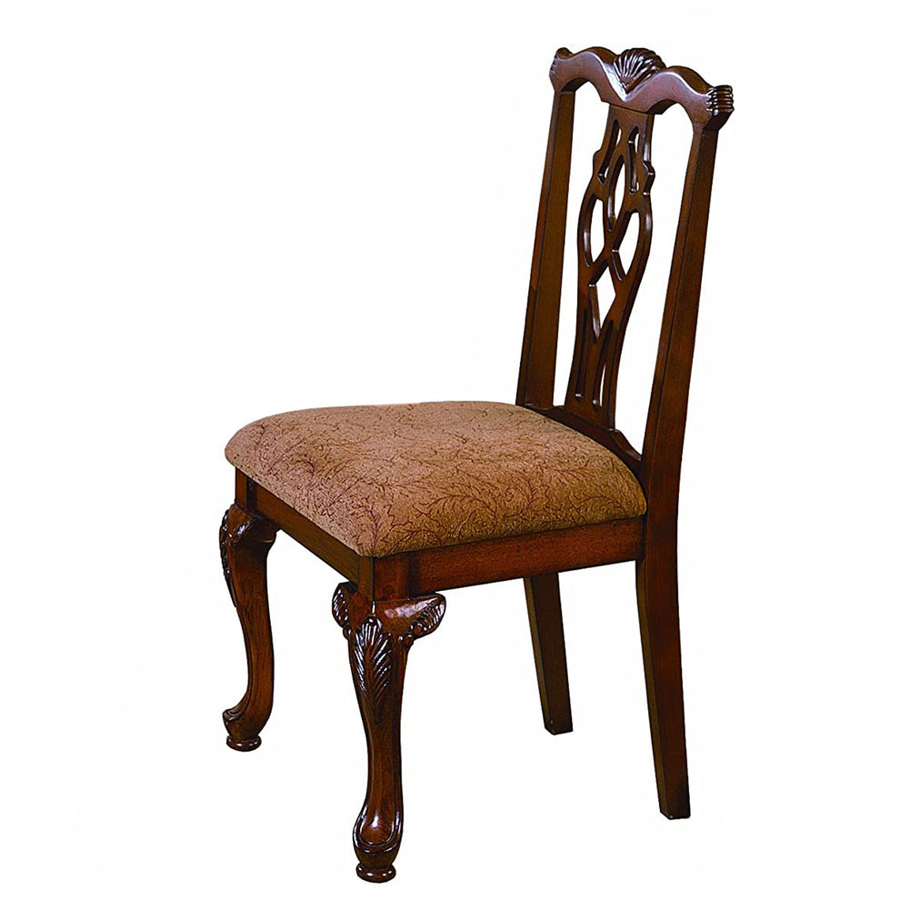 2 Piece Wooden Desk And Chair Set With Cabriole Legs Support Brown By Benzara | Dining Sets | Modishstore - 2