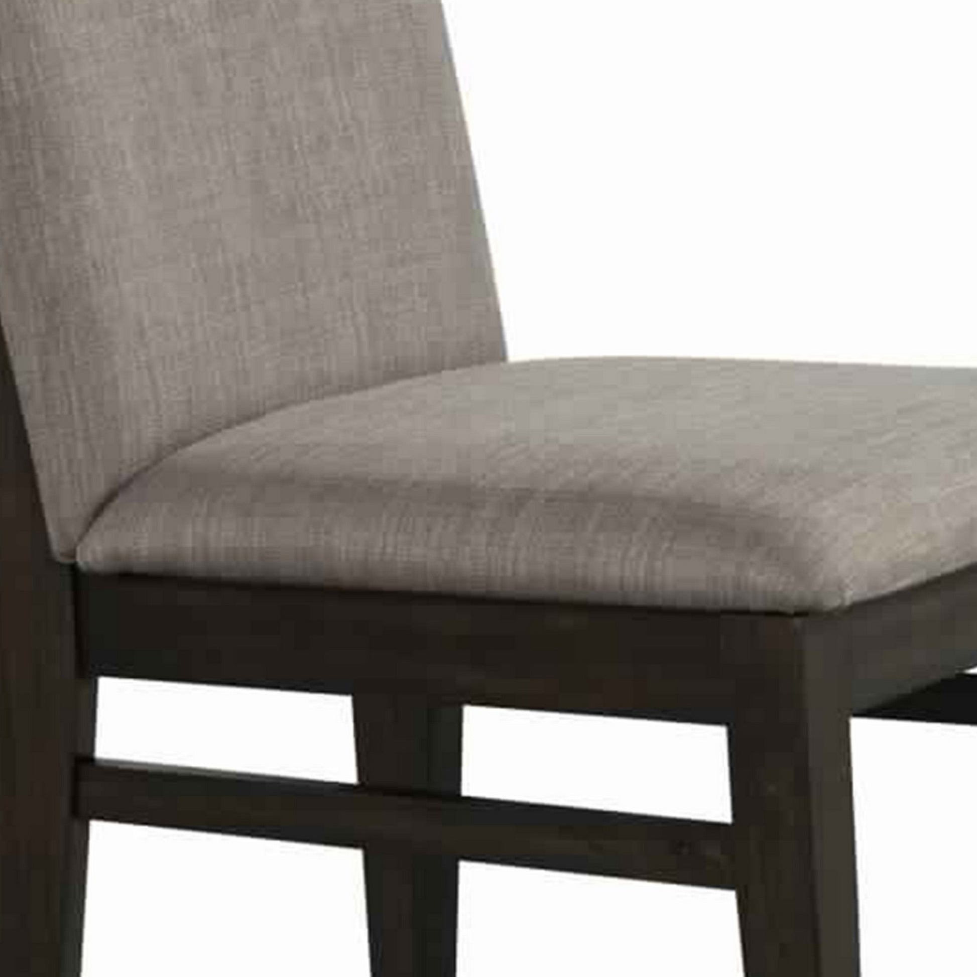 Fabric Upholstered Side Chair With Tapered Legs, Set Of 2, Gray And Brown By Benzara | Accent Chairs | Modishstore - 3