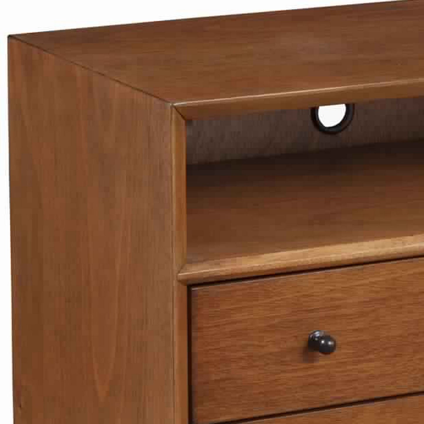 2 Drawer Wooden Nightstand With Open Compartment And Splayed Legs, Brown By Benzara | Nightstands | Modishstore - 4