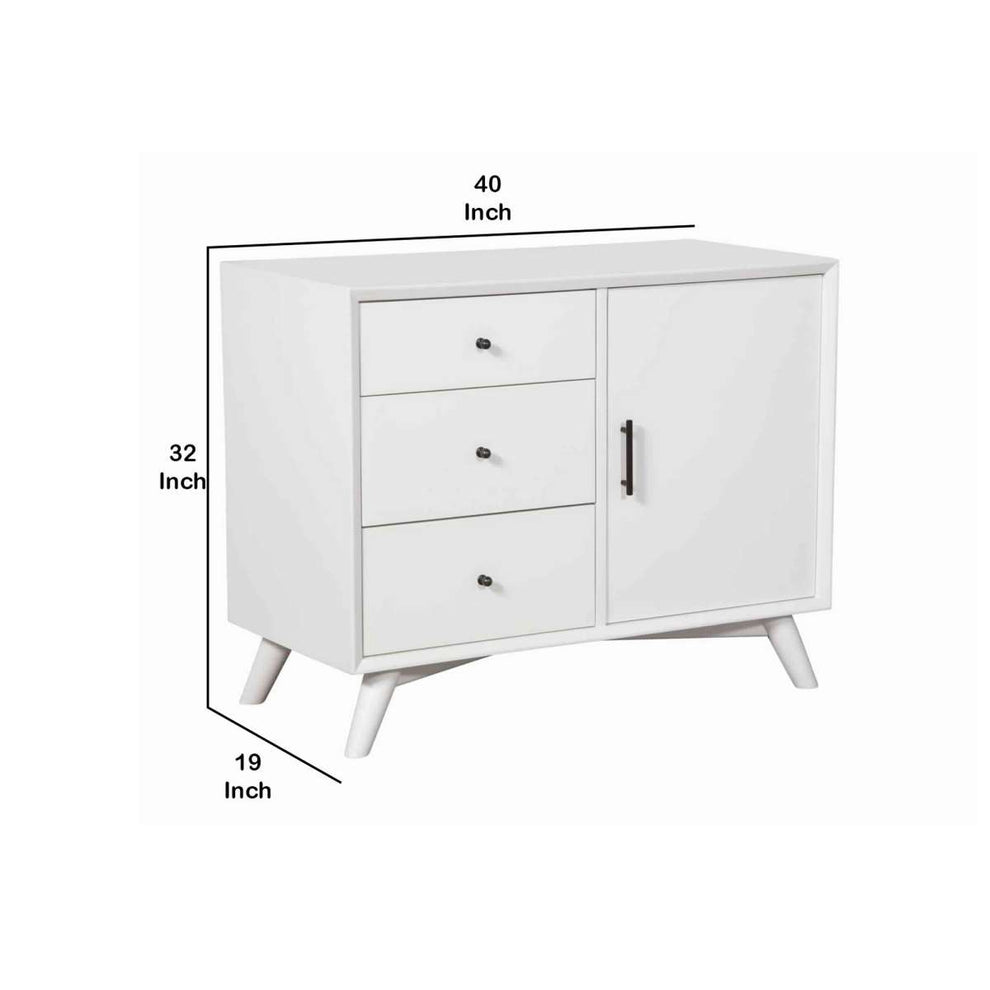 Wooden Accent Cabinet With 3 Drawers And 1 Door, Brown By Benzara | Cabinets |  Modishstore  - 2