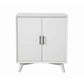 Transitional Style 2 Door Wooden Bar Cabinet With Splayed Legs, White By Benzara | Cabinets | Modishstore - 2