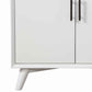 Transitional Style 2 Door Wooden Bar Cabinet With Splayed Legs, White By Benzara | Cabinets | Modishstore - 4