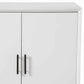 Transitional Style 2 Door Wooden Bar Cabinet With Splayed Legs, White By Benzara | Cabinets | Modishstore - 5