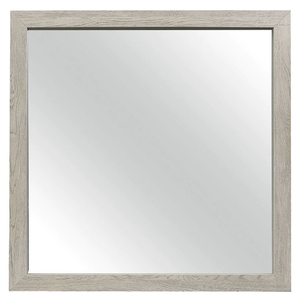 Transitional Style Square Mirror With Wooden Frame, Brown By Benzara | Mirrors |  Modishstore 