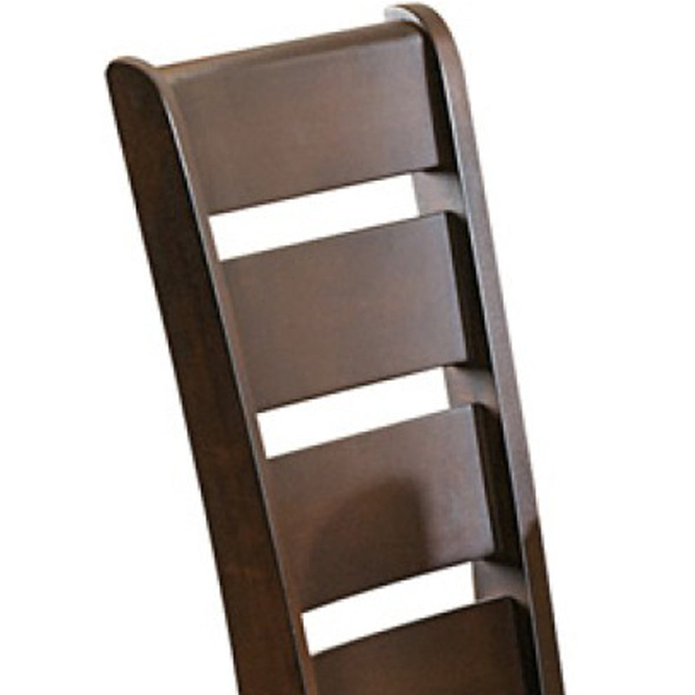 Faux Leather Upholstered Wooden Side Chair With Ladder Back Design, Brown By Benzara | Accent Chairs | Modishstore - 4