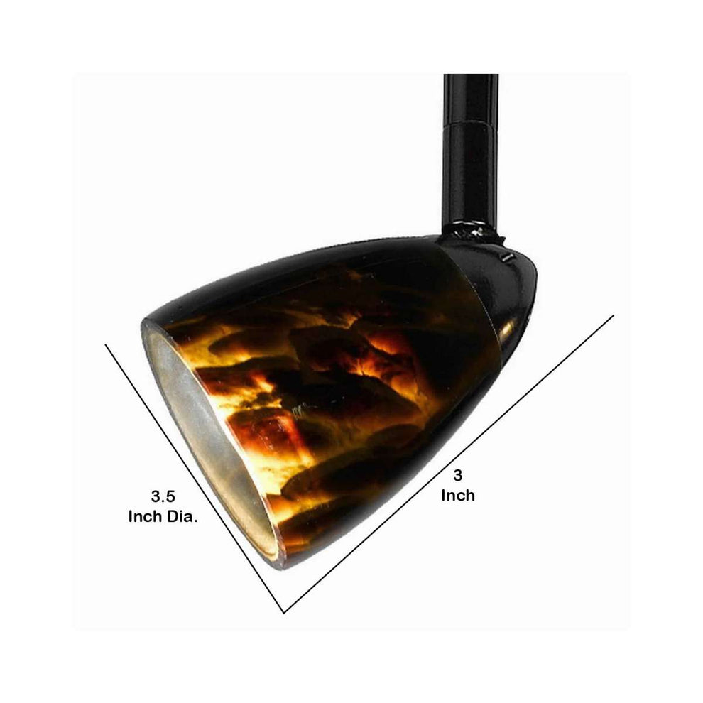 50 Watt Track Fixture With Handblown Glass Shade, Black And Brown By Benzara | Track Lights |  Modishstore  - 2