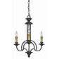 3 Bulb Candle Style Uplight Chandelier With Metal Frame, Black And Brass By Benzara | Chandeliers |  Modishstore 