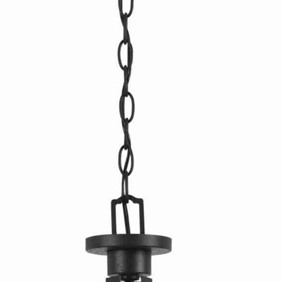 3 Bulb Uplight Chandelier With Metal Frame And Glass Shade, Black And White By Benzara | Chandeliers |  Modishstore  - 3