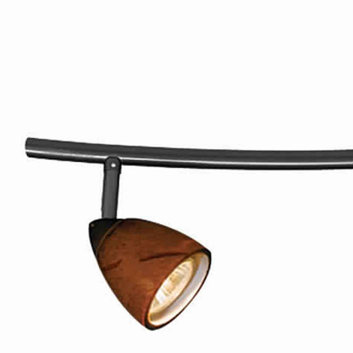 3 Light 120V Metal Track Light Fixture With Glass Shade, Black And Brown By Benzara | Ceiling Lamps |  Modishstore  - 5