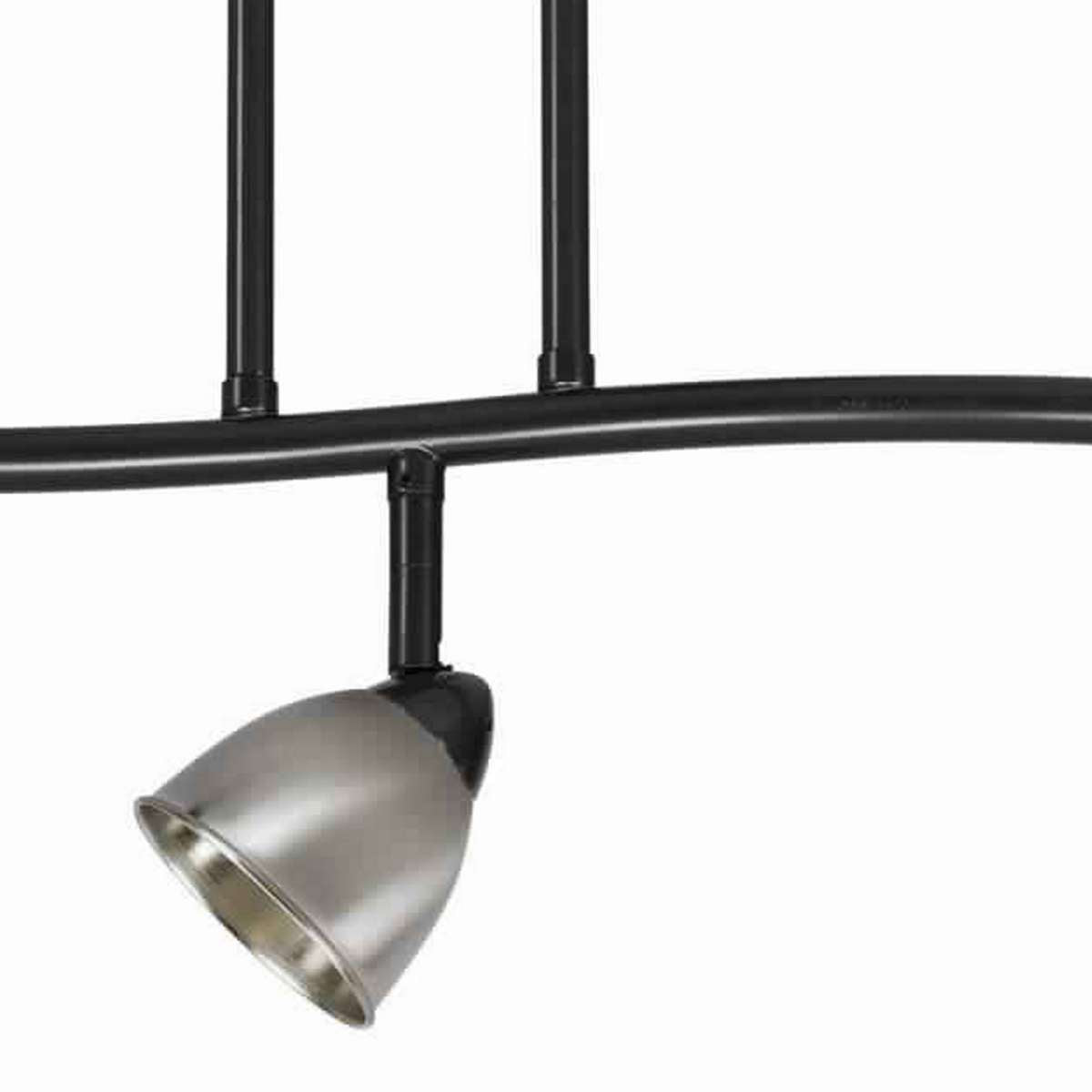 3 Light 120V Metal Track Light Fixture, Black And Silver By Benzara | Ceiling Lamps |  Modishstore  - 3