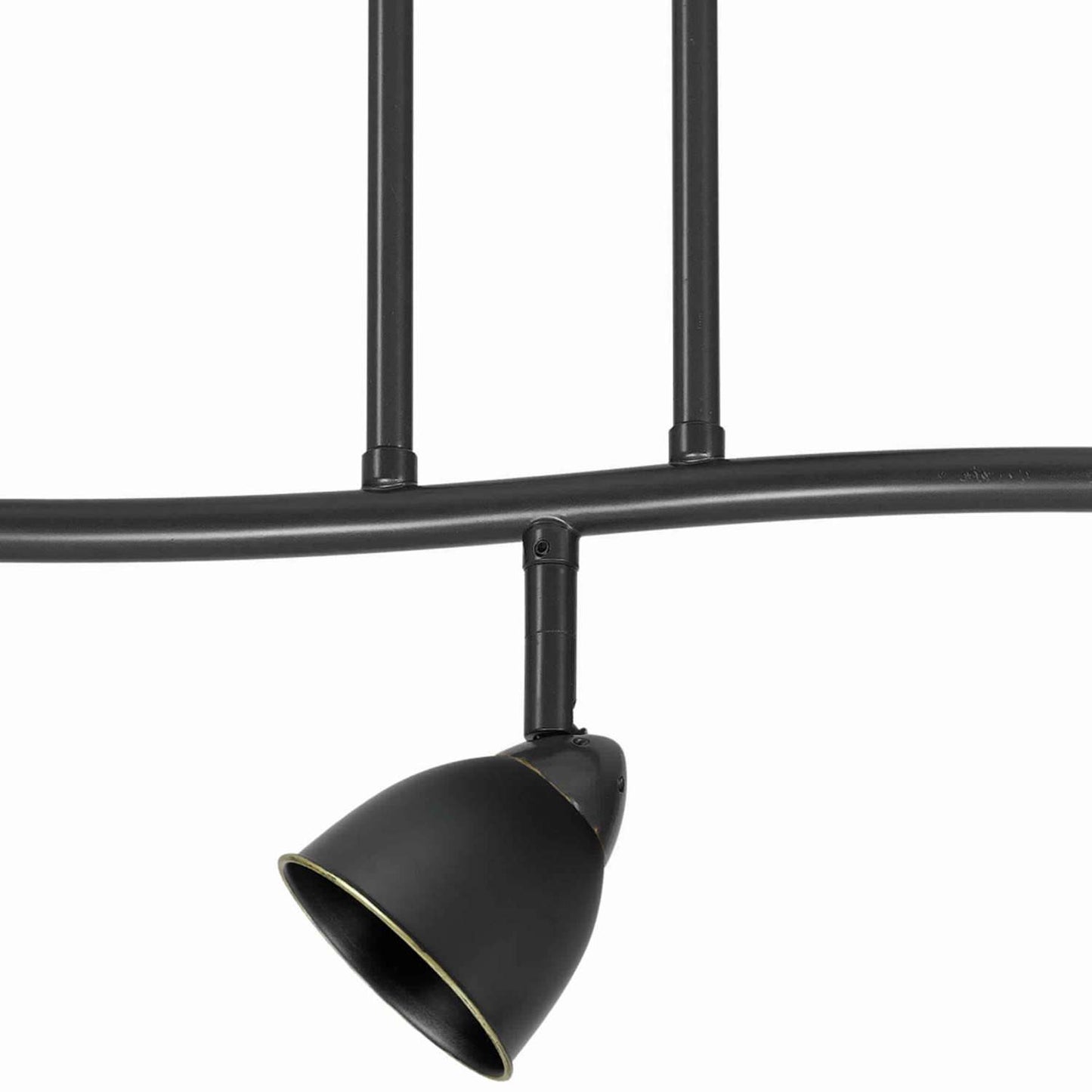 3 Light 120V Metal Track Light Fixture With Round Shade, Black By Benzara | Ceiling Lamps |  Modishstore  - 4