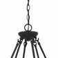 6 Bulb Metal Frame Wagon Wheel Candle Chandelier With Wooden Accents, Black By Benzara | Chandeliers |  Modishstore  - 5