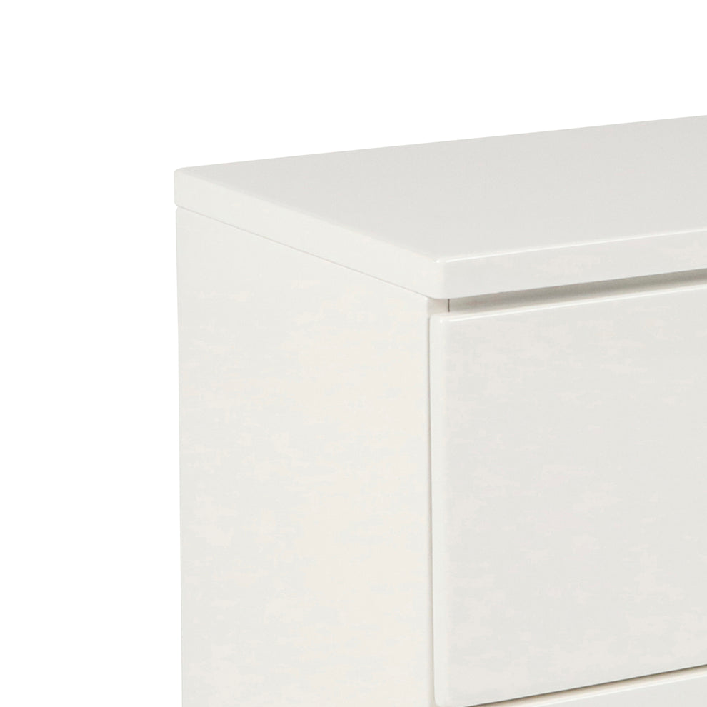 2 Drawer Wooden Nightstand With Metal Base And Bar Handles, White By Benzara | Nightstands | Modishstore - 2